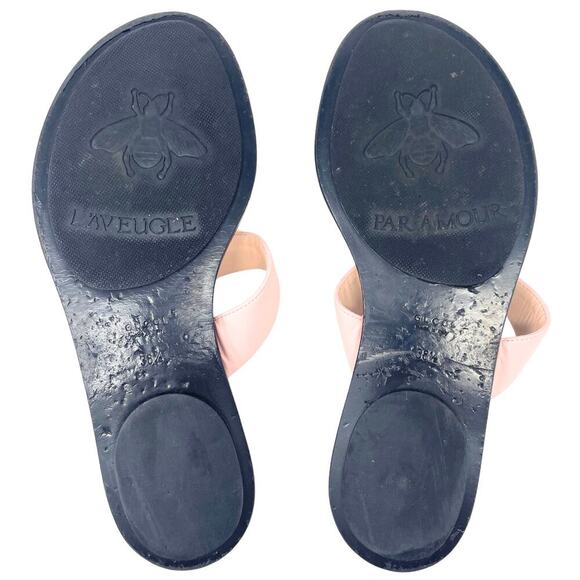 Gucci Shoes Sandals Marmont GG Logo Thong Flats Pink Black Gold Monogram 38.5 - Picture 8 of 9
